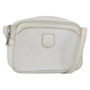 Authentic CELINE Shoulder Bag Leather White